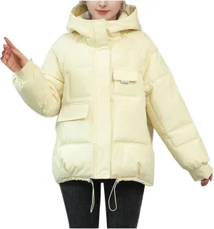 XUNRYAN 2023 Puffer Jackets Womens Quilted Lightweight Winter Warm Down Coat Cropped Jackets Outdoor Overcoat Activewear