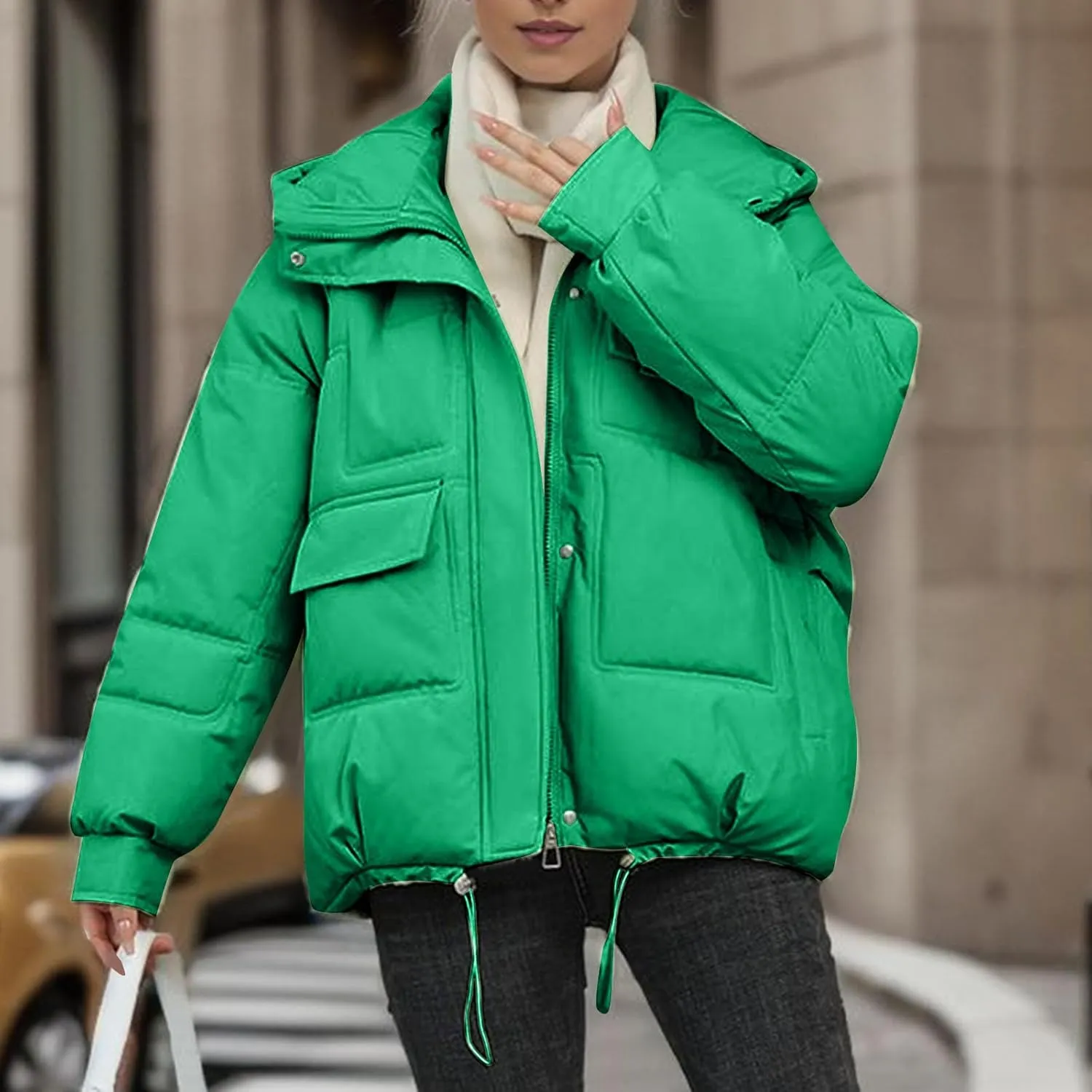 XUNRYAN 2023 Puffer Jackets Womens Quilted Lightweight Winter Warm Down Coat Cropped Jackets Outdoor Overcoat Activewear