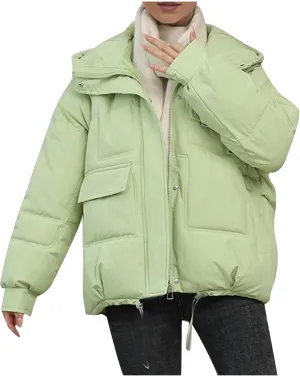 XUNRYAN 2023 Puffer Jackets Womens Quilted Lightweight Winter Warm Down Coat Cropped Jackets Outdoor Overcoat Activewear