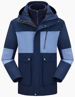 XUNRYAN Mens Womens Waterproof Rain Jacket Lightweight Fleece Lined Outdoor Raincoat Hooded Ski Snowboard Jacket Activewear