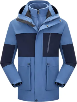 XUNRYAN Mens Womens Waterproof Rain Jacket Lightweight Fleece Lined Outdoor Raincoat Hooded Ski Snowboard Jacket Activewear