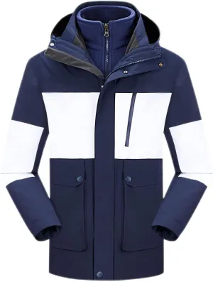 XUNRYAN Mens Womens Waterproof Rain Jacket Lightweight Fleece Lined Outdoor Raincoat Hooded Ski Snowboard Jacket Activewear