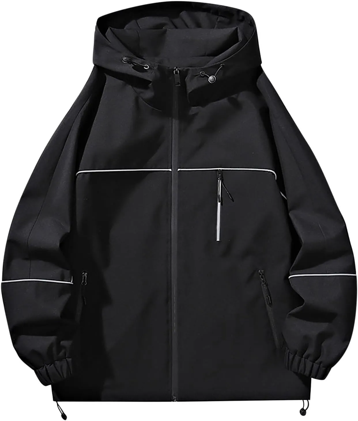 XUNRYAN Women's Waterproof Rain Jacket Windbreaker Lightweight Raincoat Hooded Hiking Travel Outdoor Activewear Sports Coat
