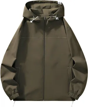 XUNRYAN Women's Waterproof Rain Jacket Windbreaker Lightweight Raincoat Hooded Hiking Travel Outdoor Activewear Sports Coat