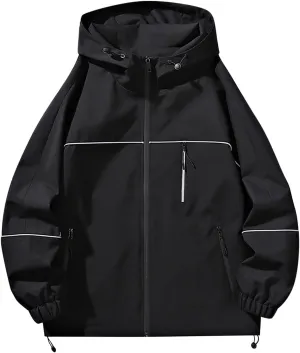 XUNRYAN Women's Waterproof Rain Jacket Windbreaker Lightweight Raincoat Hooded Hiking Travel Outdoor Activewear Sports Coat