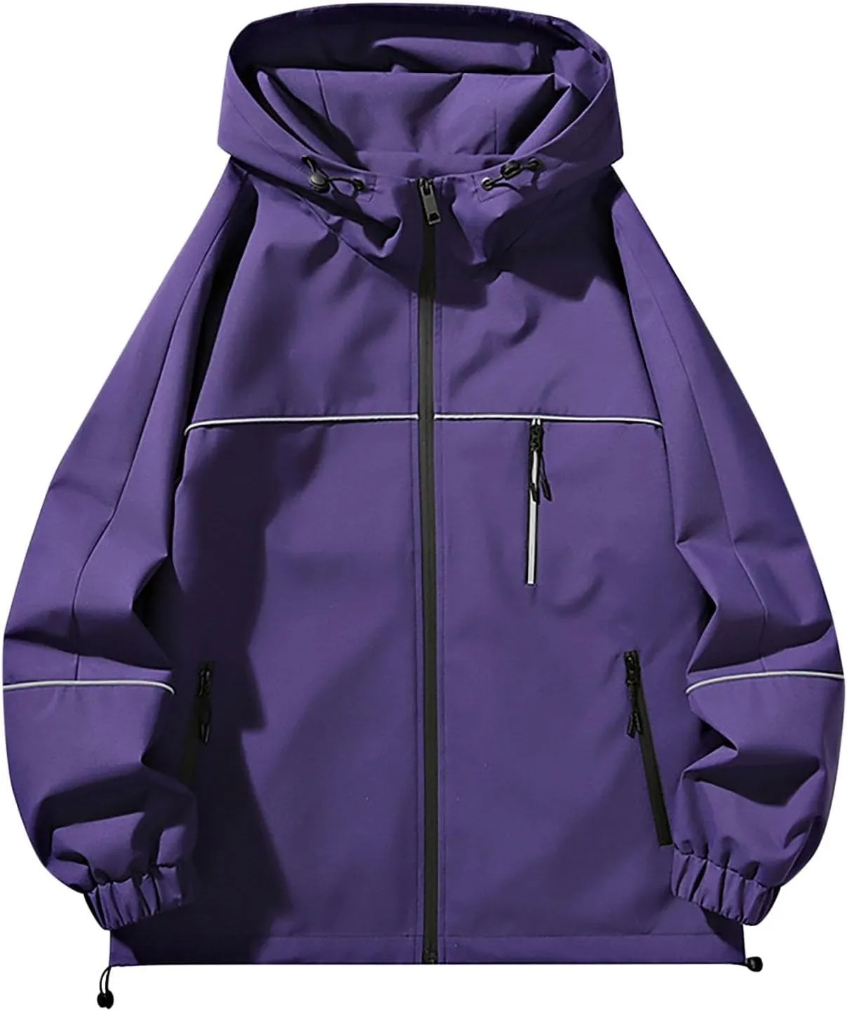 XUNRYAN Women's Waterproof Rain Jacket Windbreaker Lightweight Raincoat Hooded Hiking Travel Outdoor Activewear Sports Coat