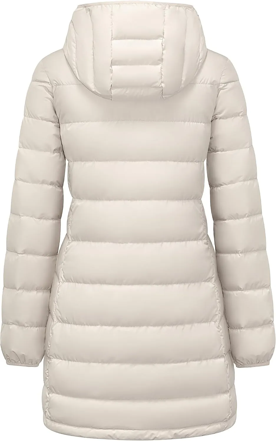 YZG Women's Warm Lightweight Long Down Jacket Warm Quilted Puffer Coat with Hood Removable