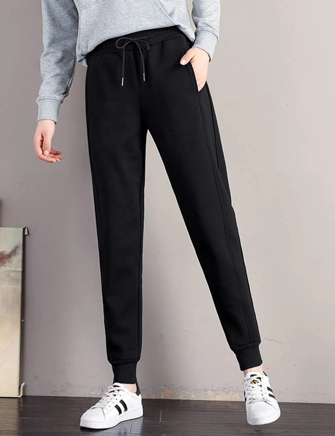 ZGZZ7 Women's Winter Warm Running Athletic Fleece-Lined Jogger Pants Warm Comfy Active Sweatpants