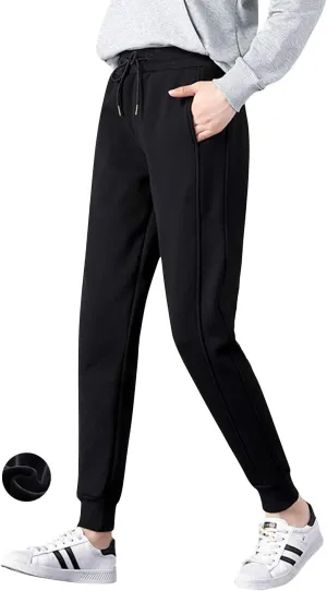 ZGZZ7 Women's Winter Warm Running Athletic Fleece-Lined Jogger Pants Warm Comfy Active Sweatpants