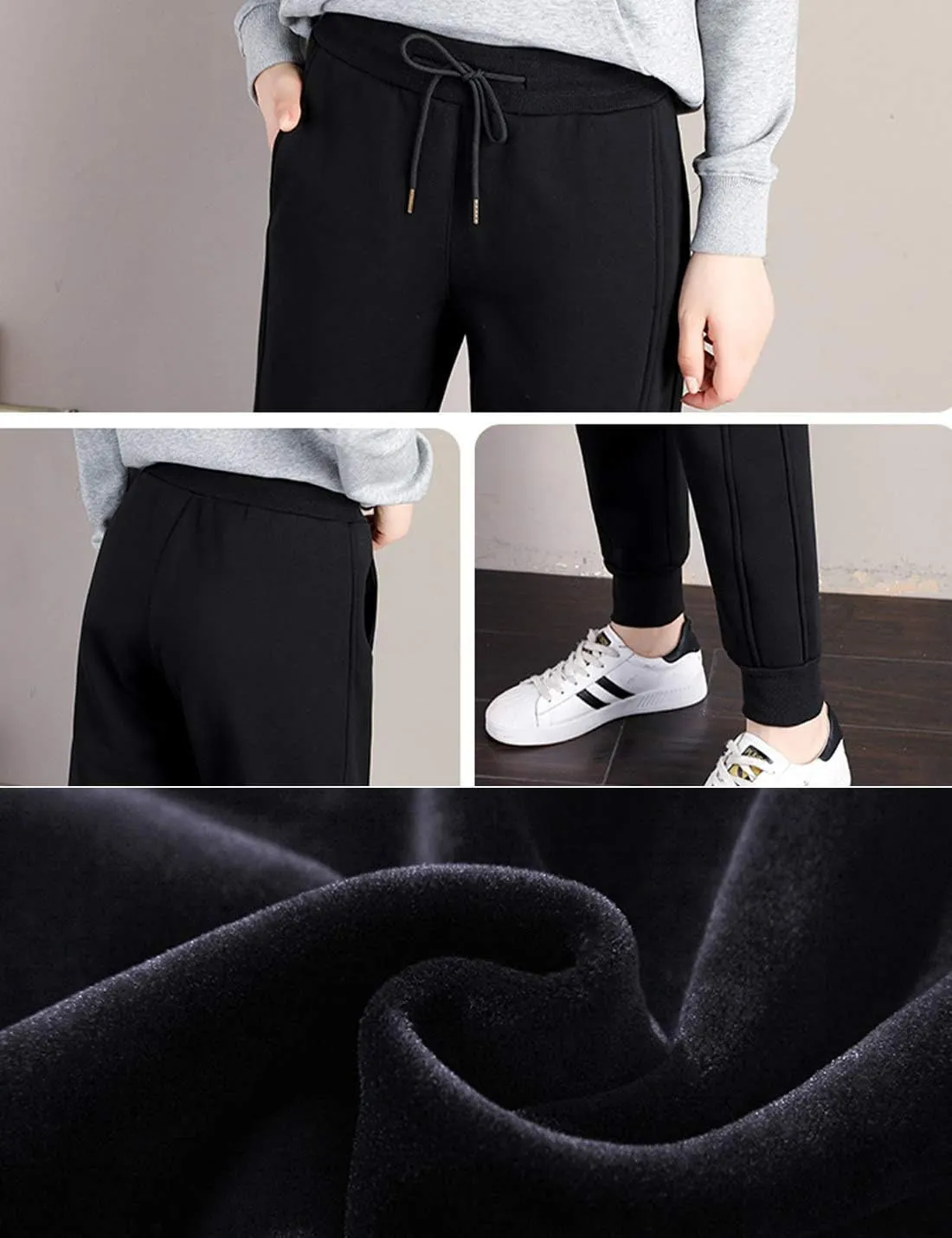ZGZZ7 Women's Winter Warm Running Athletic Fleece-Lined Jogger Pants Warm Comfy Active Sweatpants