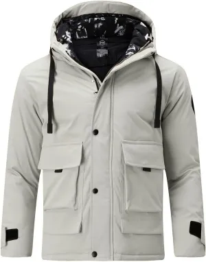 ZYXTIM Lightweight Hooded Jacket Men Casual Full Zip Drawstring Waterproof Windbreaker Softshell Jacket Coat with Pocket